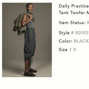 Anthropologie - Daily Practice High-Neck Tank Twofer Midi Dress - XL - Gray